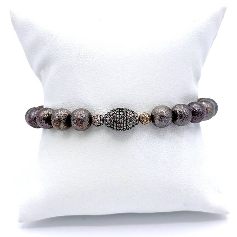 NEW GIGI women's bead bracelet in rhoduim/copper/gold/diamond